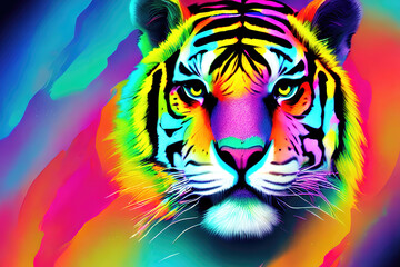 portrait of a tiger color art