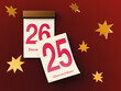 © Designpics - Digital Illustration of Sheet Calendar with 25th and 26th of December