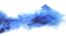 PNG Abstract Smoke Blue Colors Watercolor And Ink Cloud Blot On Transparent Backgrownd.