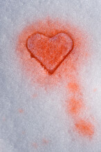 Red Heart In Snow