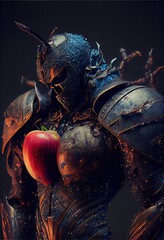 Wall Mural - Fantastic Knight. AI generated art illustration.	
