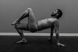 nude male model in yoga poses for artistic posing and modeling