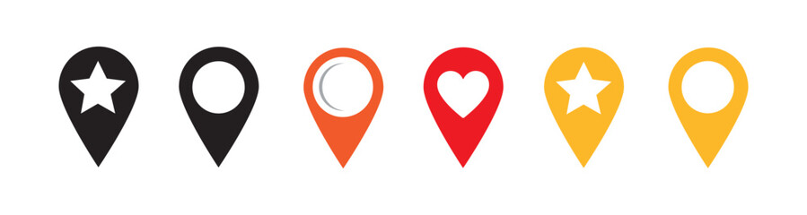 Poster - Map pin icon. Set vector icons.