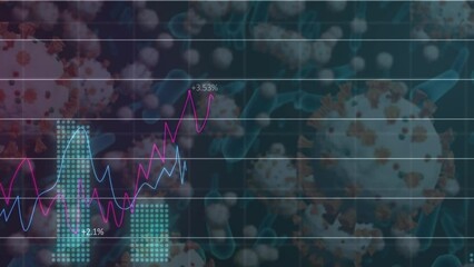 Poster - Animation of financial data processing over virus cells