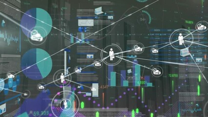 Poster - Animation of network of connections over world map and data processing