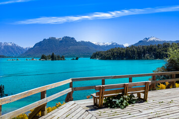 argentina, patagonia, bariloche island isla victoria and arrayanes forest scenic landscapes.