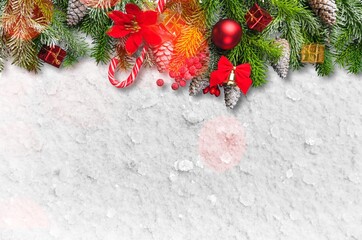 Wall Mural - Christmas beautiful tree decorations for holiday