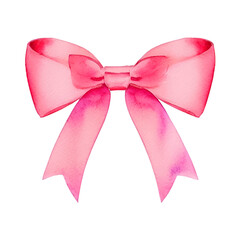 Poster - pink ribbon hand drawn with style watercolor