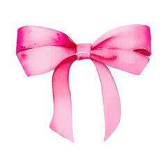 Poster - pink ribbon hand drawn with style watercolor