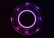 Neon Circle Purple Light Line Background
