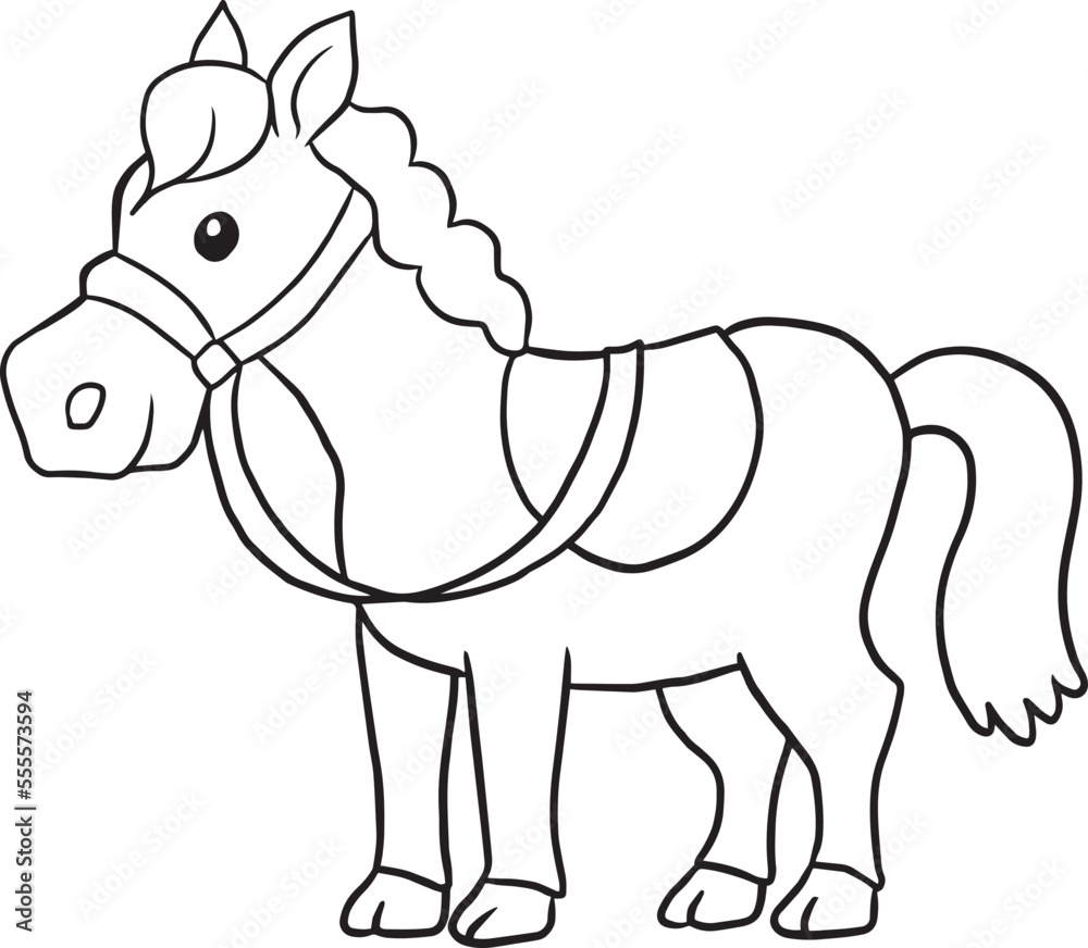 horse cartoon doodle kawaii anime coloring page cute illustration ...