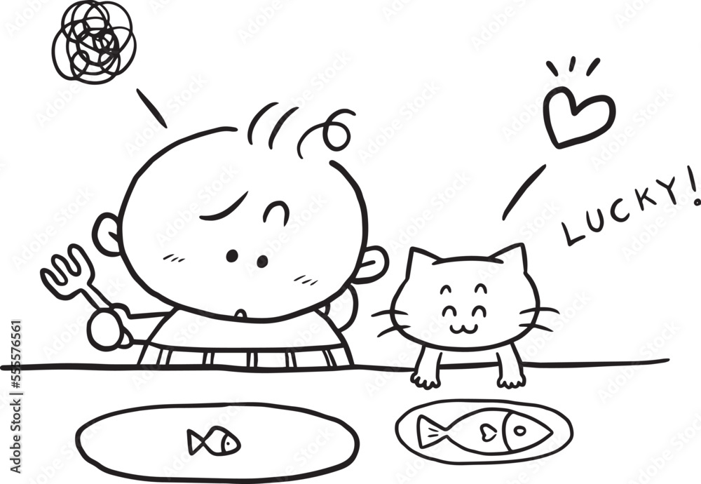 cartoon baby doodle kawaii anime coloring page cute illustration