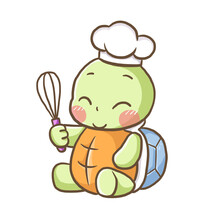 Turtle Chef Cartoon Doodle Kawaii Anime Coloring Page Cute Illustration Drawing Clipart Character Chibi Manga Comics