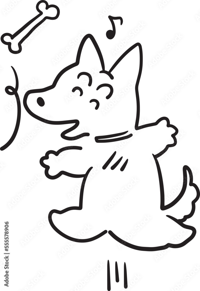 dog cartoon doodle kawaii anime coloring page cute illustration clipart