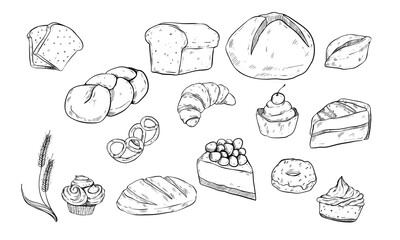 bakery handdrawn illustration