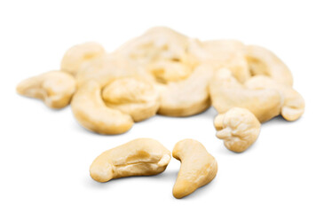 Poster - Pile of Cashew nuts on white background