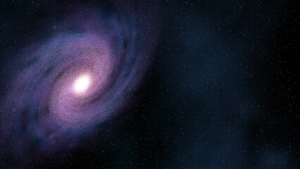 Blue/purple animated galaxy offset to the left to make room for text or other objects.  Seamlessly loops.