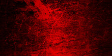 Black And Red Grunge Texture. Scary Red Black Scary Background, Dark Red Horror Scary Background. Dark Grunge Red Texture Concrete, Halloween Theme.
