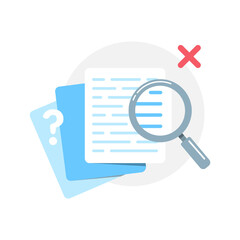 Poster - data, information, word not found concept illustration flat design vector eps10. modern graphic element for landing page, empty state ui, infographic, icon