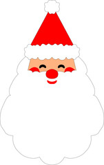 Santa Claus or Father Christmas. Merry christmas vector concept red with christmas hat and santa white beard.