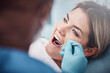 © J Bettencourt/peopleimages.com - Teeth, dental or woman at a dentist for surgery, teeth whitening or mouth cleaning for gum disease bacteria. Wellness, tooth decay or hands helping or working with oral tools in healthcare clinic
