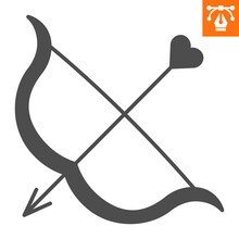 Cupid Bow Solid Icon, Glyph Style Icon For Web Site Or Mobile App, Valentines Day And Love, Archery Vector Icon, Simple Vector Illustration, Vector Graphics With Editable Strokes.