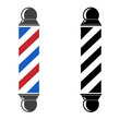 barber pole icon vector illlustration design. the barbershop cylinder lights turned and lit
. Classic Barber shop Pole isolated on a white background
