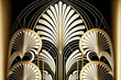 © Mikolaj Niemczewski - Generative AI illustration of shiny gold art deco pattern background