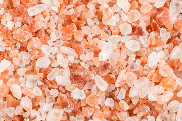 Poster - Pink himalayan salt. Top view.