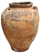 Ancient fractured amphora terracotta vase isolated