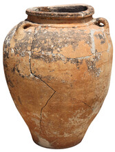 Ancient Fractured Amphora Terracotta Vase Isolated