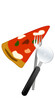 illustrazione con spicchio di pizza, forchetta e rotella per taglio su sfondo trasparente