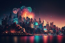 Sydney Fireworks. Generative AI