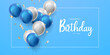 © HNKz - beautiful blue balloon background celebration birthday banner template vector illustration