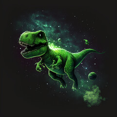 Sticker - T-rex on space