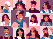 Video conference of friends. Online meeting people. Flat style illustration for social media.