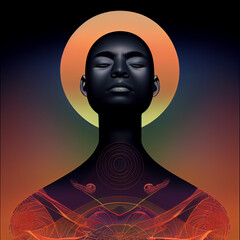 Poster - beautiful abstract human, Creator, Power, Mind, Spirit
