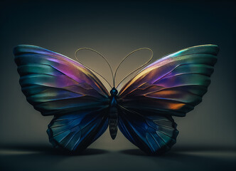 Leinwandbilder - butterfly on black background