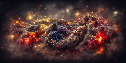 Poster - beautiful abstract multi colored background with stars