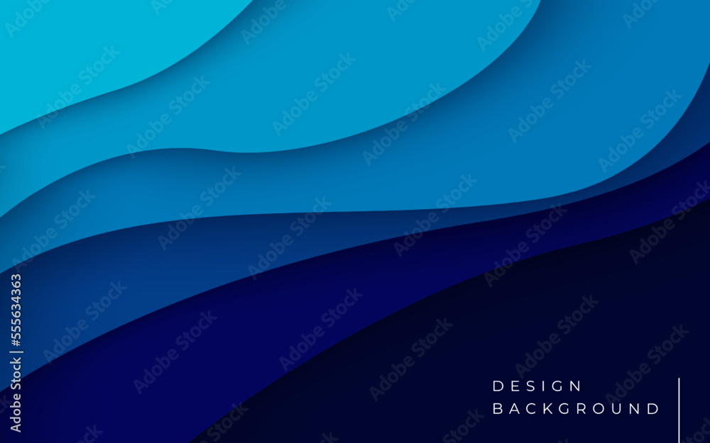 Multi layers blue color texture 3D papercut layers in gradient vector ...