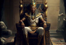 Egyptian Pharaoh Sitting In Background