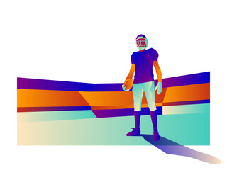 Wall Mural - American football player man in action