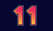 11 Number New Orange Sport Line Logo