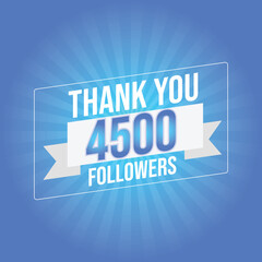 Thank you banner for social friends and followers. Thank you 4500 followers
