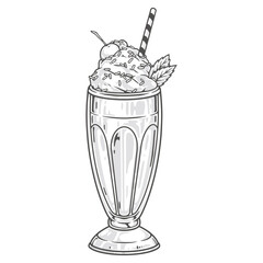 Sticker - Dessert milkshake sticker colorful detailed