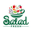 Modern plate with salad logo