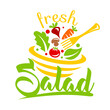 Modern plate with salad logo