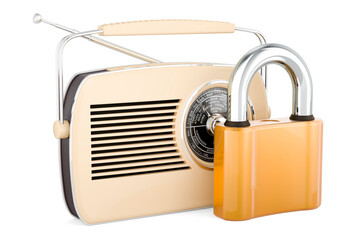 Canvas Print - Retro receiver with padlock, 3D rendering