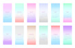 Set of soft color gradient background with 2024 Calendar