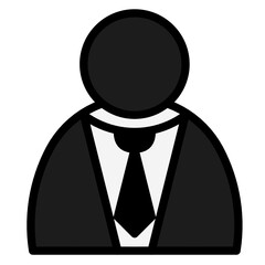 Sticker - person with tie icon, business man icon